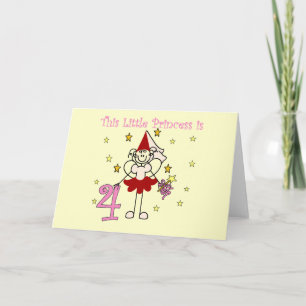 Fairy Princess 4th Birthday  Tshirts and Gifts Card