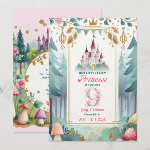 Fairy Princess 9th Birthday Fairytale Fairycore Invitation