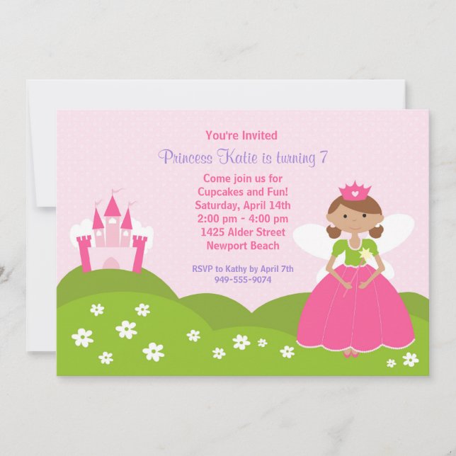 Fairy Princess Birthday Party Invitation (Front)