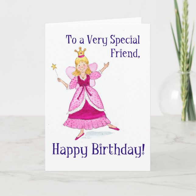 Fairy Princess Carte d'anniversaire pour un ami sp (Devant)