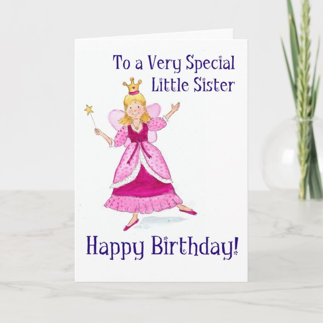 Fairy Princess Carte d'anniversaire pour une petit (Devant)