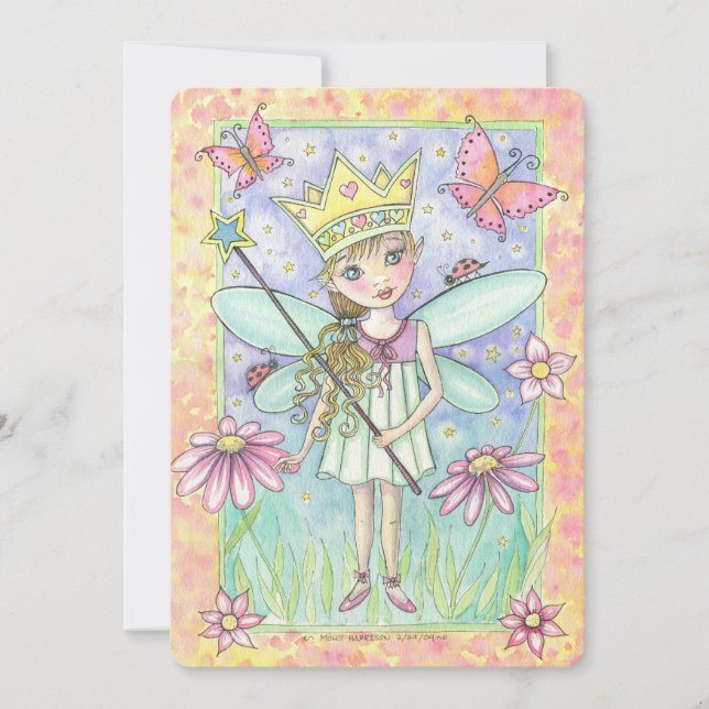 Fairy Princess Invitation de fête d'anniversaire p (Devant)