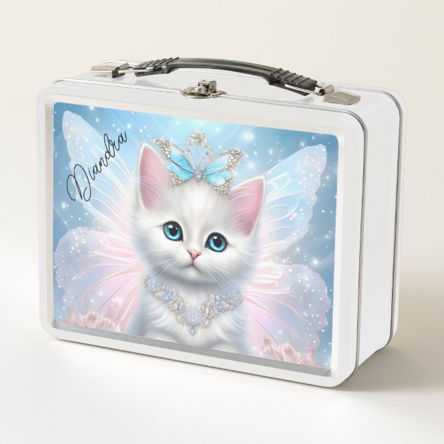 Fairy Princess Kitten Metal Lunch Box (Front)