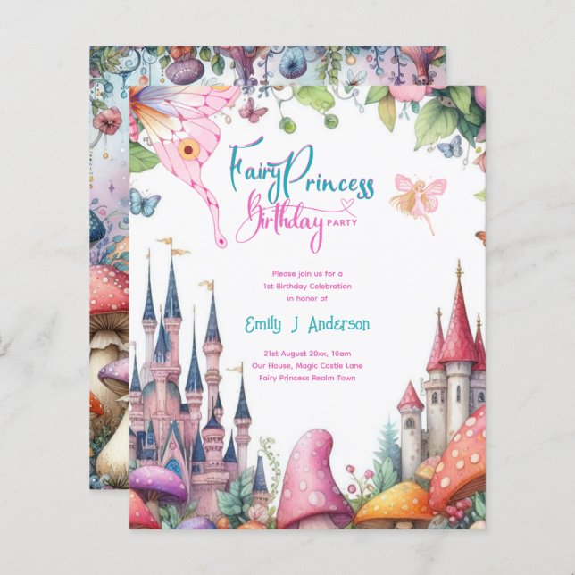 Fairy Princess Party Magical Birthday Bash  (Front/Back)