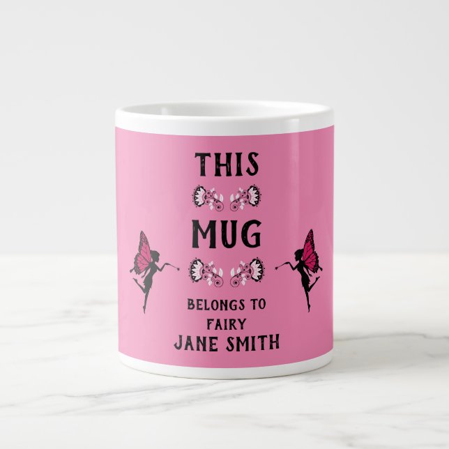 Fairy Princess Pattern Print Large Coffee Mug (Front)