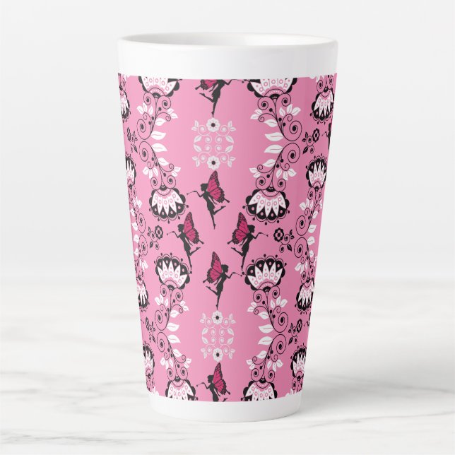 Fairy Princess Pattern Print Latte Mug (Front)