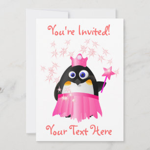 Fairy Princess Penguin Invitation