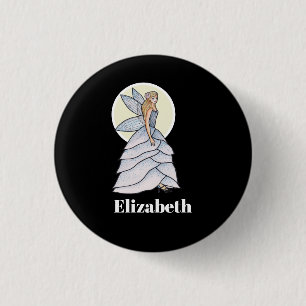 Fairy Princess Petals Dress Fashion Illustration 1 Inch Round Button