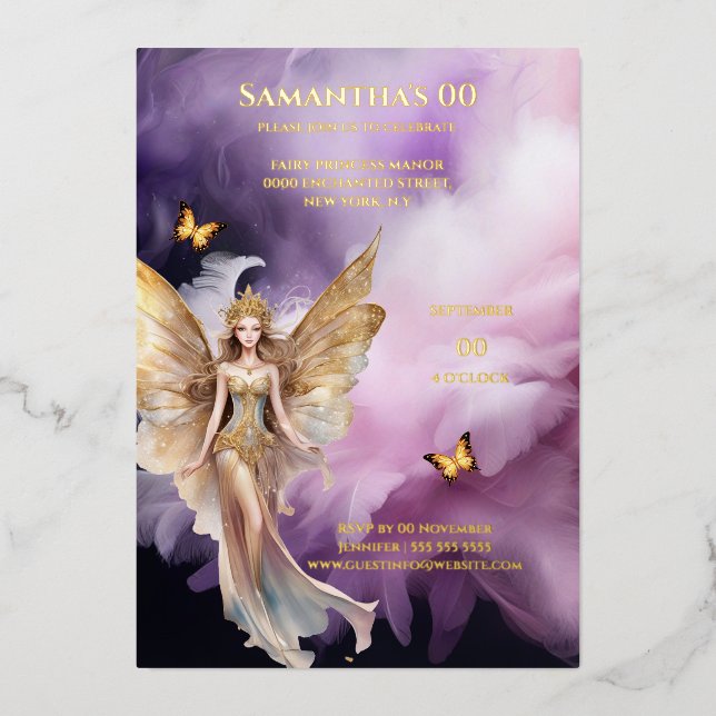 Fairy princess purple gold mythical fairytale (Front)
