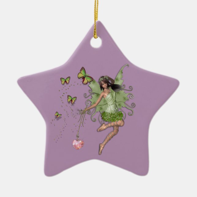 Fairy queen gift ceramic ornament (Front)