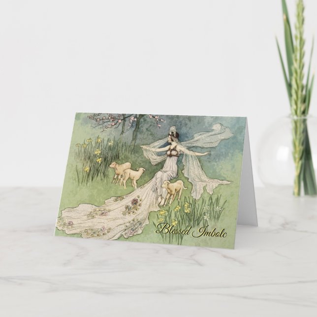 Fairy Queen & Her Lambs Carte de voeux Imbolc (Devant)