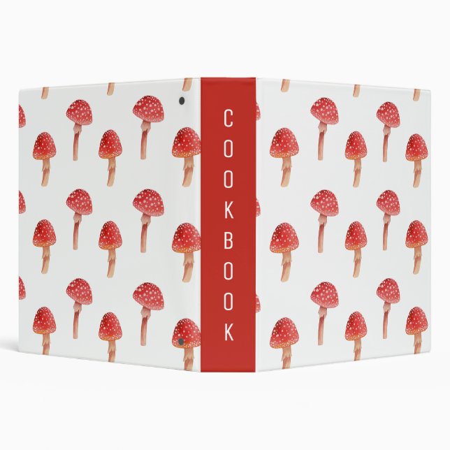 Fairy red mushroom. Woodland fly agaric cookbook Binder (Background)