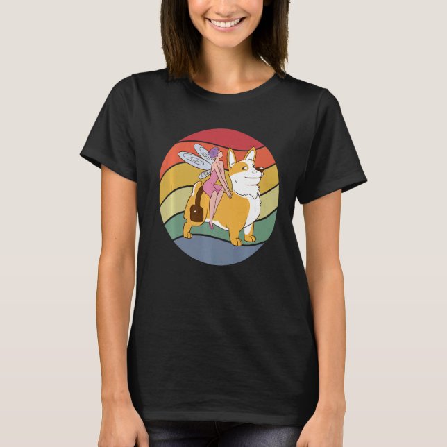 Fairy Riding Corgi   T-Shirt (Front)