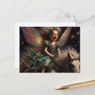 Fairy Riding Her Pony Postcard