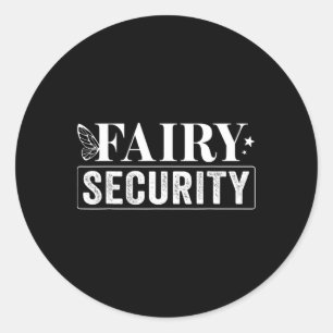Fairy Security Birthday Halloween Classic Round Sticker