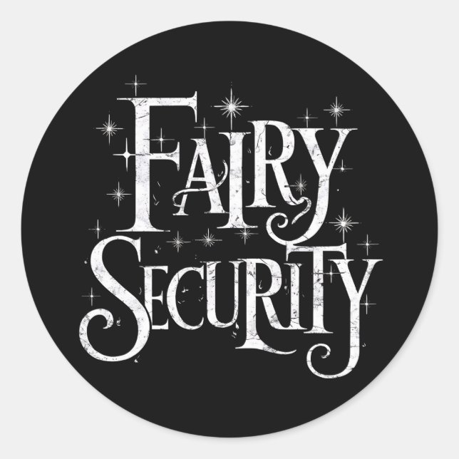 Fairy Security Funny Halloween Costume  Classic Round Sticker (Front)
