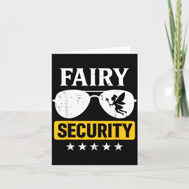 Fairy Security Funny Halloween Costume Squad Men Card (Front)
