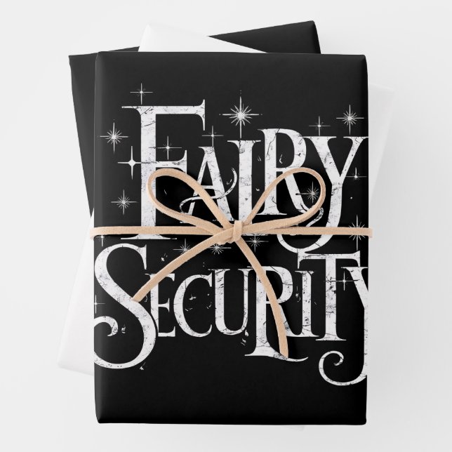 Fairy Security Funny Halloween Costume  Wrapping Paper Sheet (In situ)