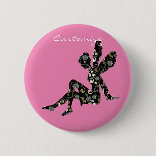 Fairy Silhouette Thunder_Cove 2 Inch Round Button