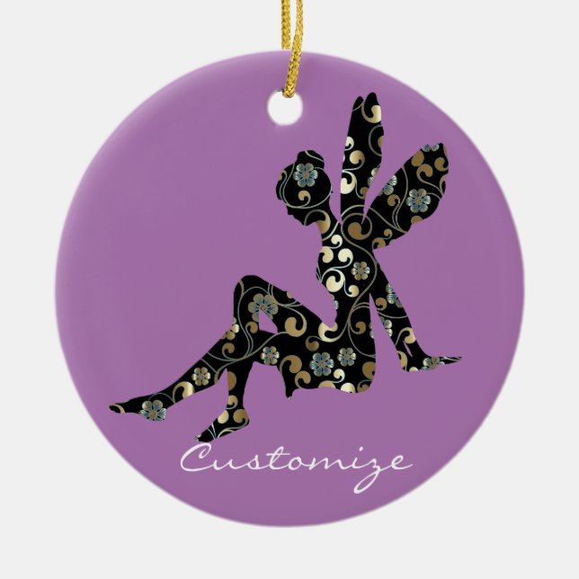 Fairy Silhouette Thunder_Cove Ceramic Ornament (Front)