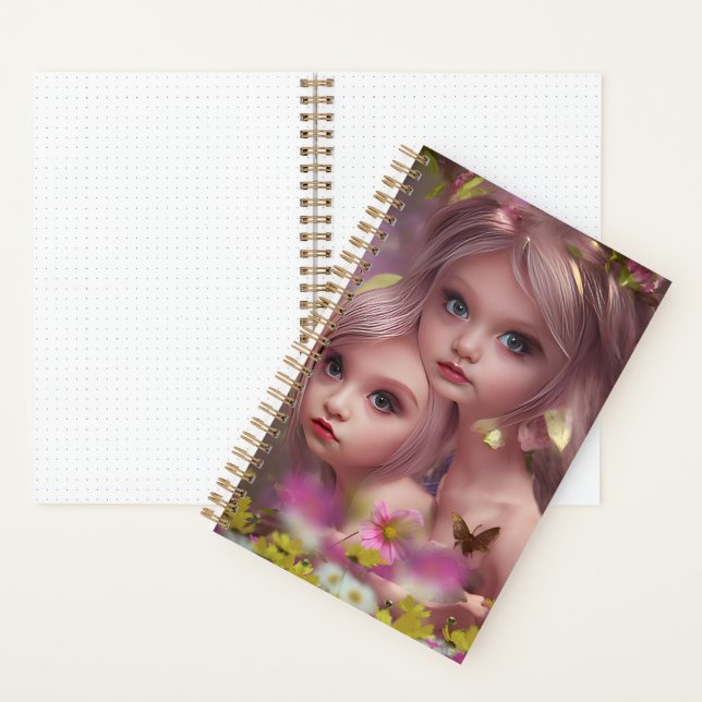 Fairy Sisters Amongst the Flowers in the Forest Notebook (Inside)