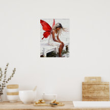 Fairy Sitting on a Dock With Her Feet in the Water