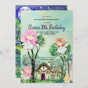 Fairy Slumber Party Pajama Birthday Invitation