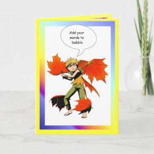 Fairy speech bubble, Autumn fairy Card