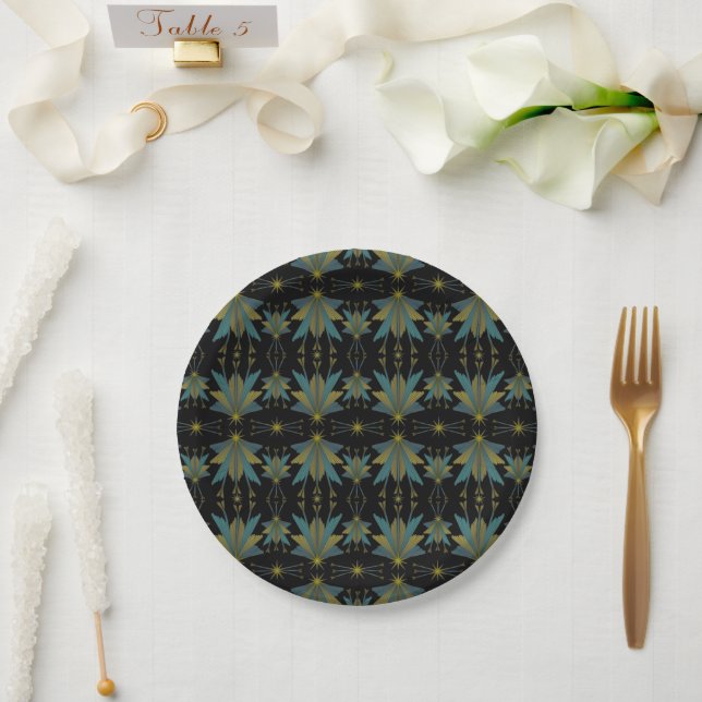 Fairy Stars Black 7" Paper Plate (Wedding)