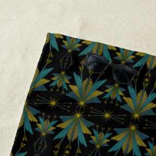 Fairy Stars Black Beach Towel