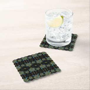 Fairy Stars Black Paper Coasters