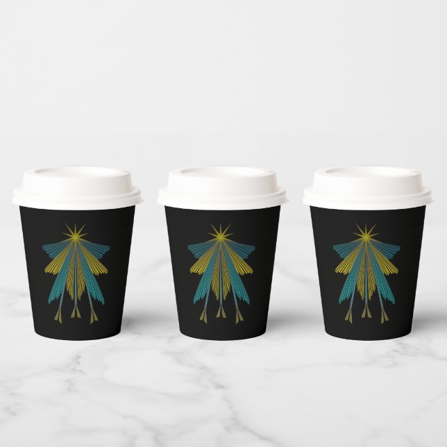 Fairy Stars Black Paper Cups (Multi)