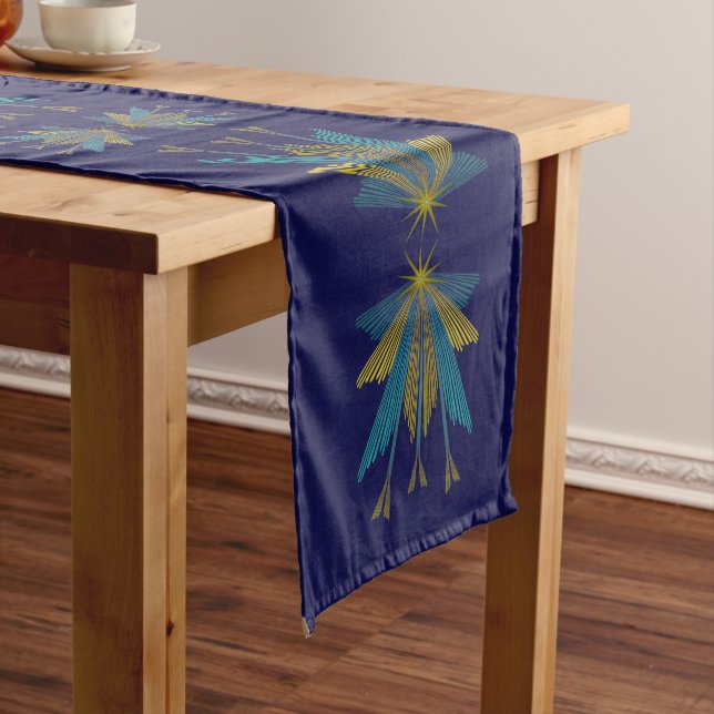 Fairy Stars Navy Table Runner (In Situ)