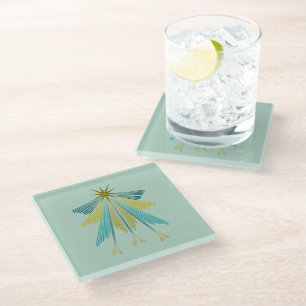 Fairy Stars Pistachio Glass Coaster