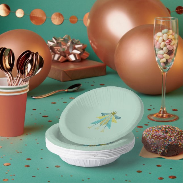 Fairy Stars Pistachio Paper Bowls Paper Plate (Multi)