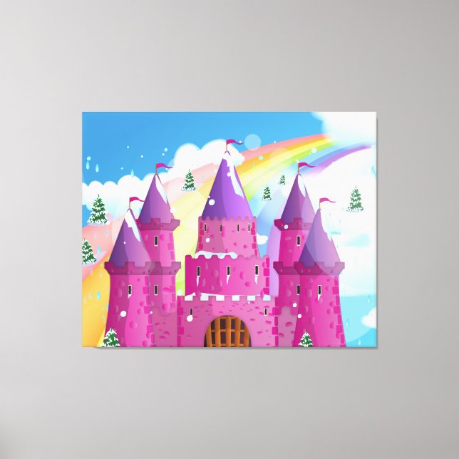 fairy-tail castle Rainbow Canvas Print (Front)