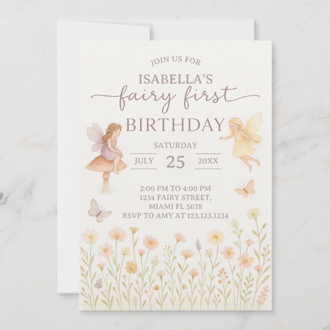 Fairy Tale 1er anniversaire Invitation (Devant)