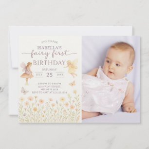 Fairy Tale 1er Anniversaire Invitation avec photo