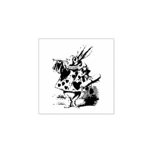 Fairy tale - Alice in Wonderland - White Rabbit Rubber Stamp