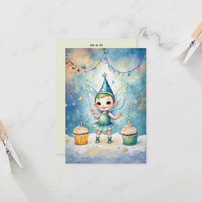 Fairy Tale Anniversaire Invitation magique (Devant/Arrière en situation)