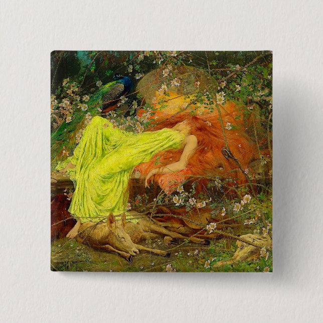 Fairy Tale Arthur Wardle 2 Inch Square Button (Front)