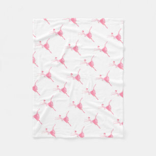 Fairy tale ballet dancer. Trendy pink Ballerina. Fleece Blanket