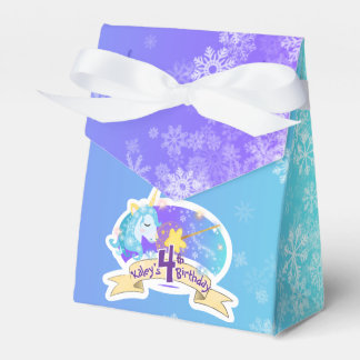 Fairy Tale Blue Unicorn Birthday Party Favour Boxe Favor Box
