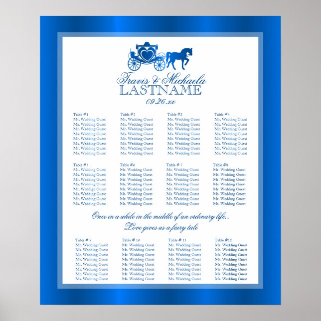 Fairy Tale Carriage Design Seating Chart (Front)