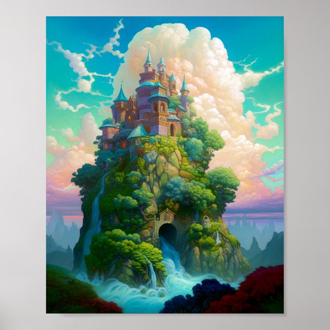 Fairy Tale Castle Fantasy Art Poster (Front)