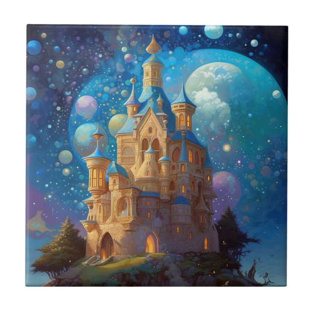 Fairy Tale Castle Fantasy Art Tile (Front)