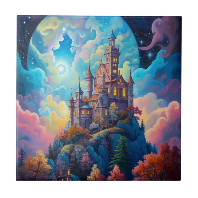 Fairy Tale Castle Fantasy Art Tile (Front)