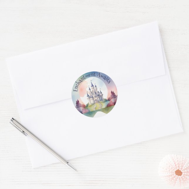 Fairy Tale Castle Party Classic Round Sticker (Envelope)
