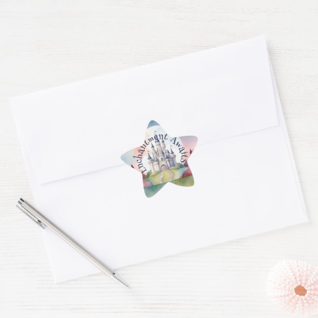 Fairy Tale Castle Party Star Sticker (Envelope)