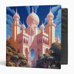Fairy Tale Castle Pink White Gold Fantasy Art Binder